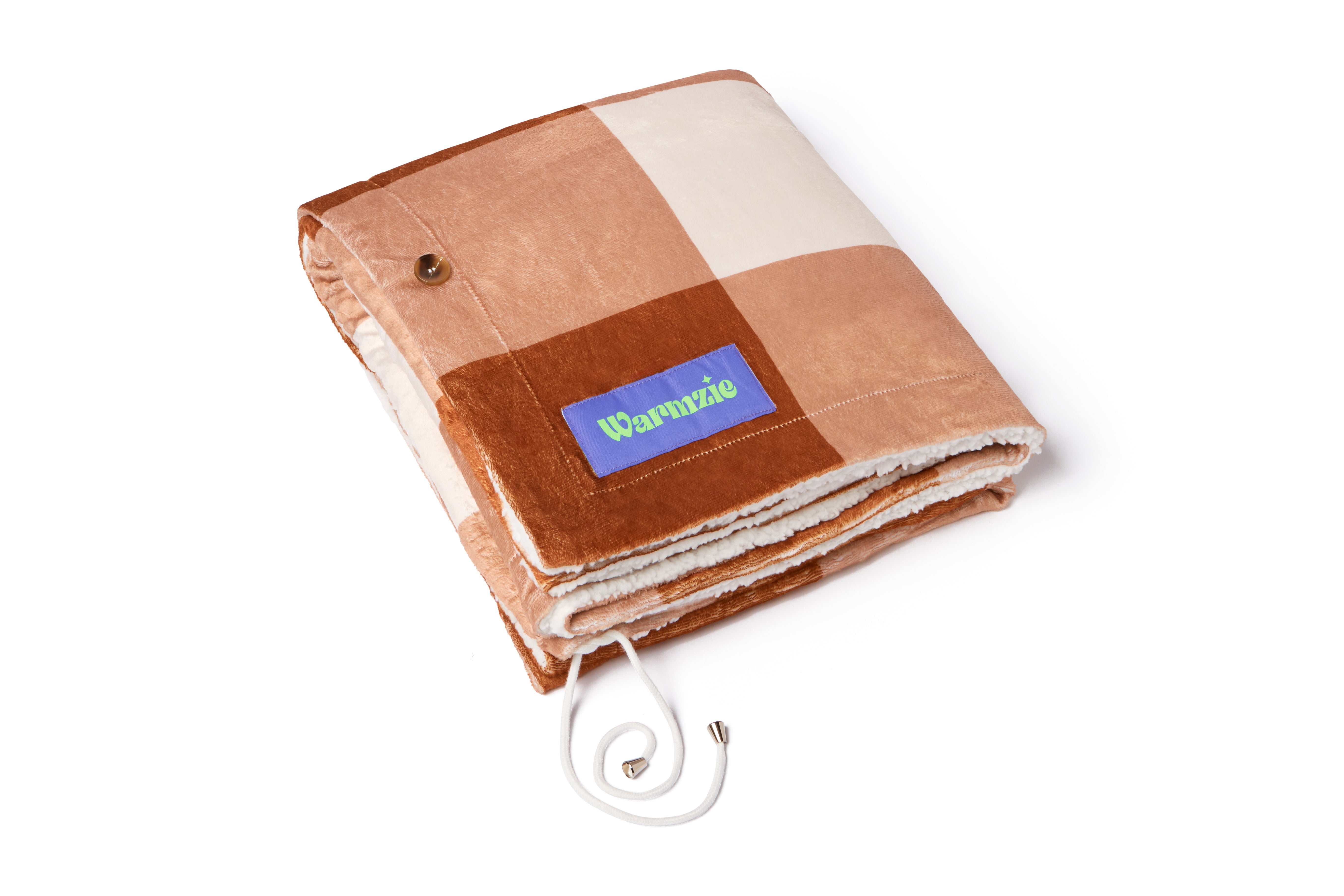Warmzie Wearable Blanket Plaid Beige