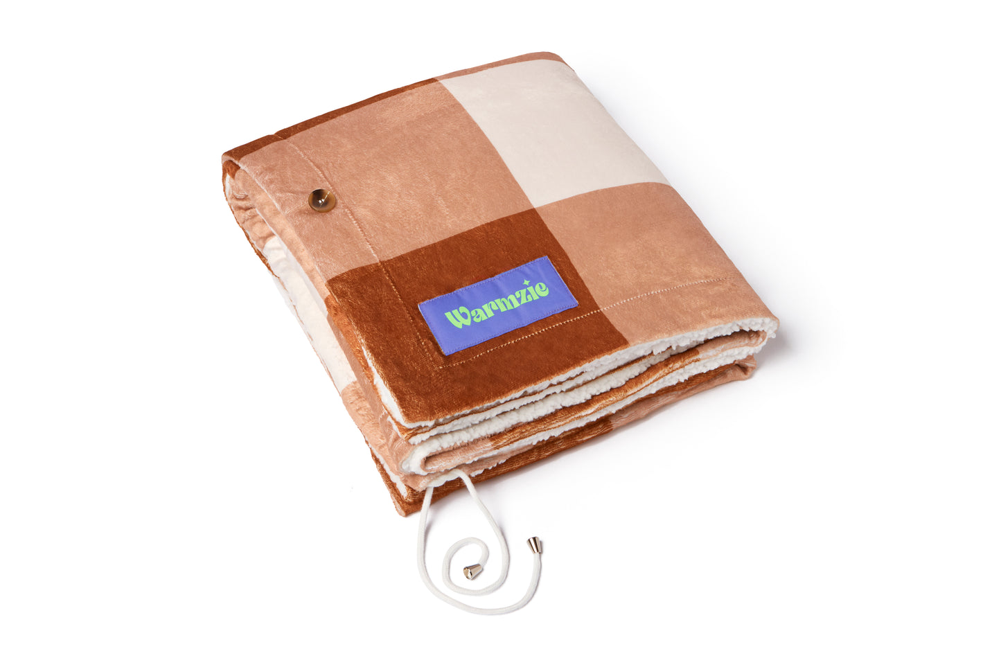Warmzie wearable blanket folded - hoodie blanket- heated blanket- flannel - sherpa